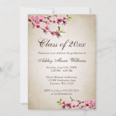 Cherry Blossom Tan Afstuderen Kaart (Voorkant)