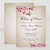 Cherry Blossom Tan Afstuderen Kaart (Voorkant / Achterkant)