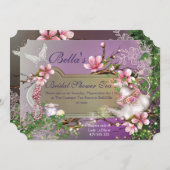 Cherry Blossom Tea Party Uitnodigingen (Voorkant / Achterkant)