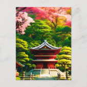 Cherry Blossom Temple Briefkaart (Voorkant)