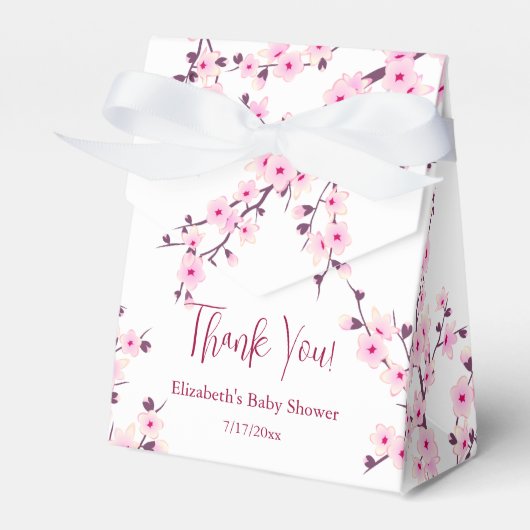 Cherry Blossom Thank You Baby Shower  Bedankdoosjes (Voorkant Zijde)