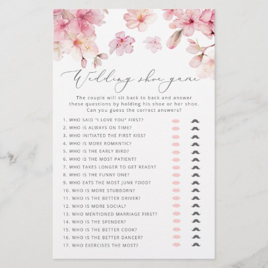 Cherry Blossom The bruiloft shoe game (Voorkant)