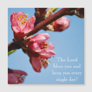 Cherry Blossom "The Lord Bless You" Magnetic Card