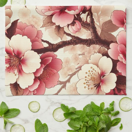 Cherry Blossom Theedoek (Gevouwen)