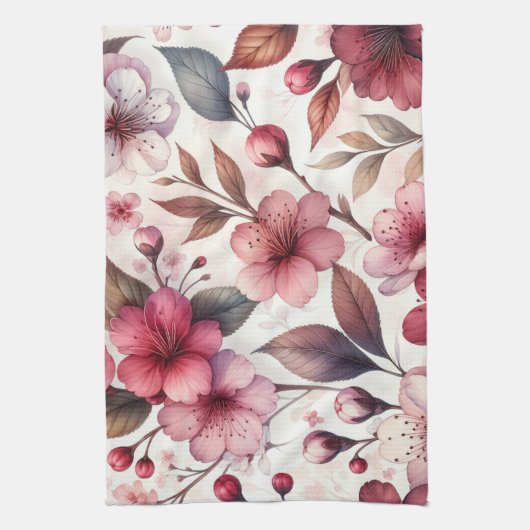 Cherry Blossom Theedoek (Verticaal)