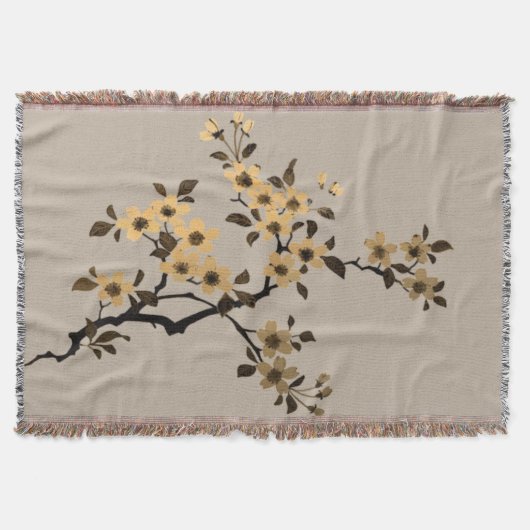 Cherry Blossom Throw Blanket Deken (Voorkant)