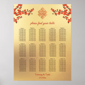 Cherry Blossom Tibetaanse bruiloft Zitting Grafiek Poster