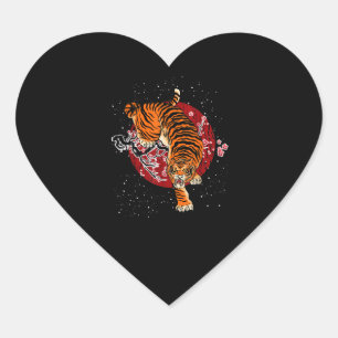 Cherry Blossom Tiger Hart Sticker