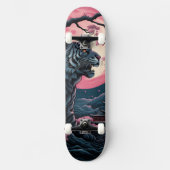 Cherry Blossom Tiger Japanse kunst Persoonlijk Skateboard (Voorkant)