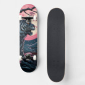 Cherry Blossom Tiger Japanse kunst Persoonlijk Skateboard (Voorkant)