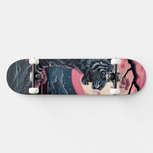 Cherry Blossom Tiger Japanse kunst Persoonlijk Skateboard (Horizontaal)