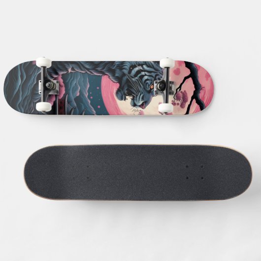 Cherry Blossom Tiger Japanse kunst Persoonlijk Skateboard (Horizontaal)