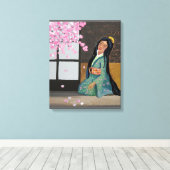 Cherry blossom time canvas afdruk (Insitu (Houten vloer))