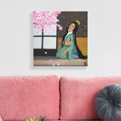 Cherry blossom time canvas afdruk (Insitu (Woonkamer))