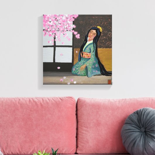 Cherry blossom time canvas afdruk (Insitu (Woonkamer))
