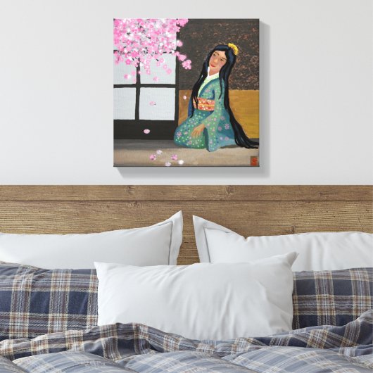 Cherry blossom time canvas afdruk (Insitu (Slaapkamer))