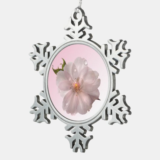 Cherry Blossom Tin Sneeuwvlok Ornament (Rechts)