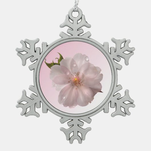 Cherry Blossom Tin Sneeuwvlok Ornament (Voorkant)
