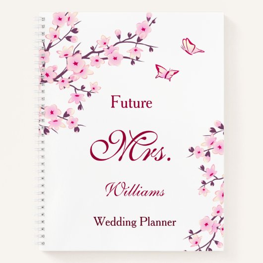 Cherry Blossom | Toekomstige mevrouw | Weddenschap Notitieboek (Voorkant)