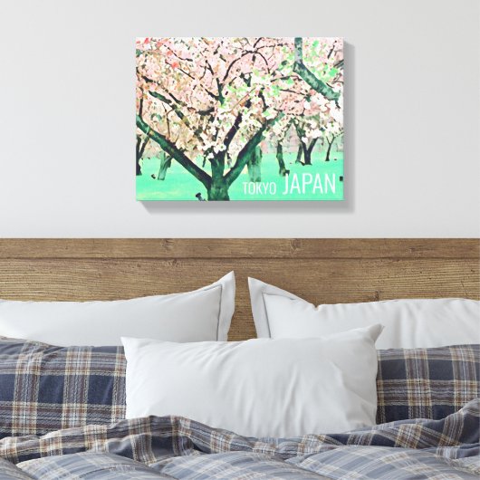 Cherry Blossom Tokyo reisprint Japan Canvas Afdruk (Insitu (Slaapkamer))