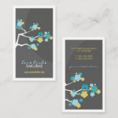 Cherry Blossom Tortelduifjes Sakura Flowers Branch Visitekaartje (Voorkant / Achterkant)