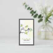 Cherry Blossom Tortelduifjes Sakura Flowers Branch Visitekaartje (Staand voorkant)