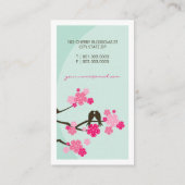 Cherry Blossom Tortelduifjes Sakura Flowers Branch Visitekaartje (Achterkant)