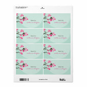 Cherry Blossom Tortelduifjes Weddenschap Etiket (Full Sheet)