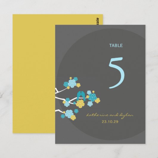 Cherry Blossom Tortelduifjes Weddenschappen Table  Briefkaart (Voorkant / Achterkant)