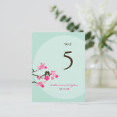Cherry Blossom Tortelduifjes Weddenschappen Table  Briefkaart (Staand voorkant)