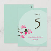 Cherry Blossom Tortelduifjes Weddenschappen Table  Briefkaart (Voorkant / Achterkant)