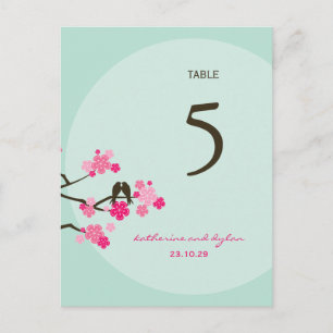 Cherry Blossom Tortelduifjes Weddenschappen Table  Briefkaart