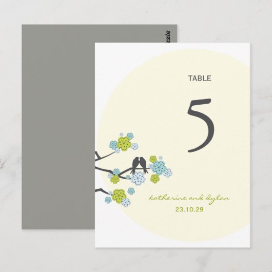 Cherry Blossom Tortelduifjes Weddenschappen Table  Briefkaart (Voorkant / Achterkant)