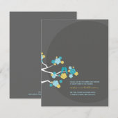 Cherry Blossom Tortelduifjes Wedding Reception Kaa Informatiekaartje (Voorkant / Achterkant)