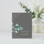 Cherry Blossom Tortelduifjes Wedding Reception Kaa Informatiekaartje (Staand voorkant)