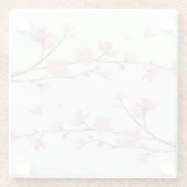 Cherry Blossom - Transparant Glazen Onderzetter (Achterkant)