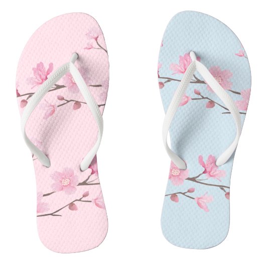 Cherry Blossom - Transparant - Speciaal Teenslippers (Voetbed)