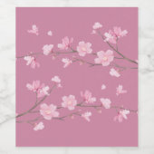 Cherry Blossom - Transparant Wijn Etiket (Enkel label)