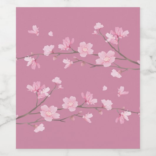 Cherry Blossom - Transparant Wijn Etiket (Enkel label)