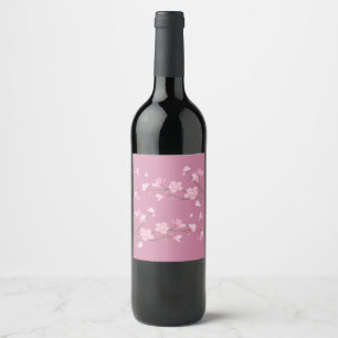 Cherry Blossom - Transparant Wijn Etiket