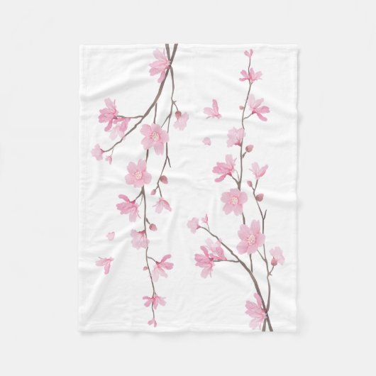 Cherry Blossom - Transparante achtergrond Fleece Deken (Voorkant)