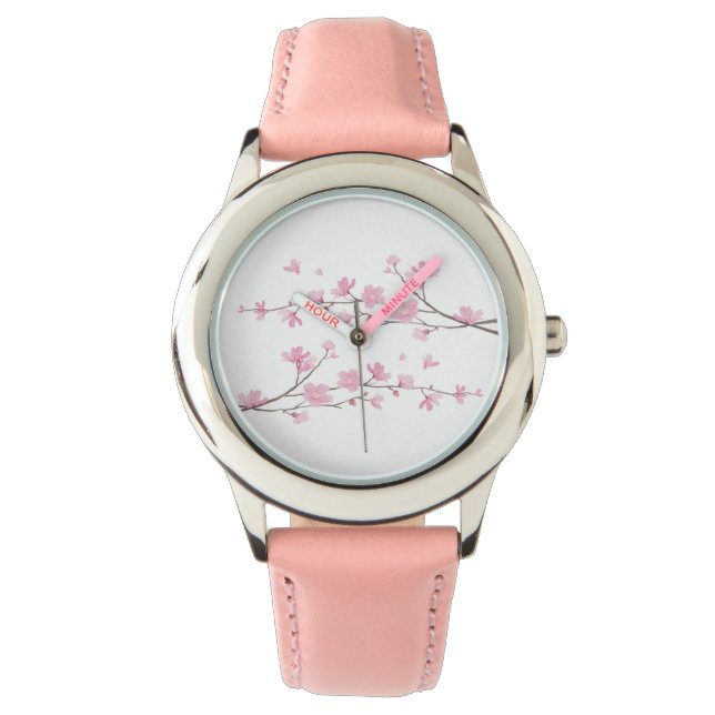 Cherry Blossom - transparante achtergrond Horloge (Voorkant)