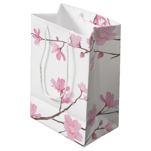 Cherry Blossom - Transparante achtergrond Medium Cadeauzakje (Achterkant Gekanteld)