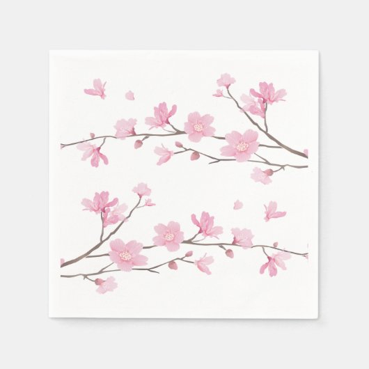 Cherry Blossom - transparante achtergrond Servetten (Voorkant)