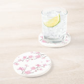 Cherry Blossom - transparante achtergrond Zandsteen Onderzetter (Zijkant)