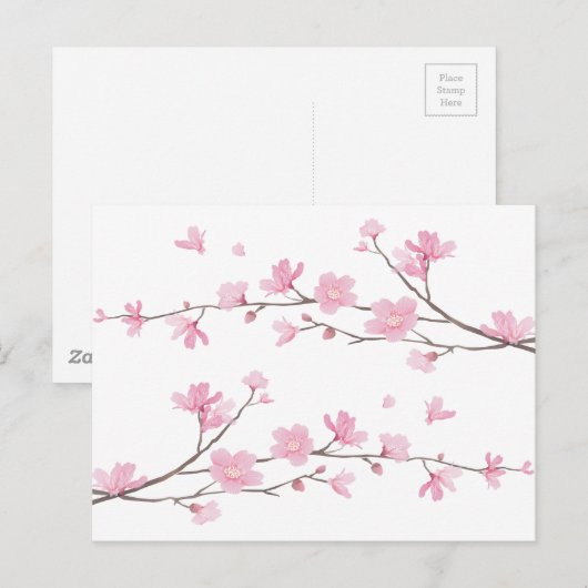 Cherry Blossom - Transparent-Background Briefkaart (Voorkant / Achterkant)