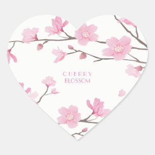 Cherry Blossom - Transparent-Background Hart Sticker