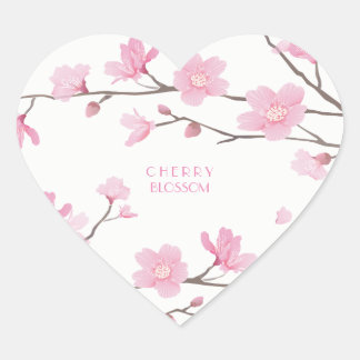 Cherry Blossom - Transparent-Background Hart Sticker