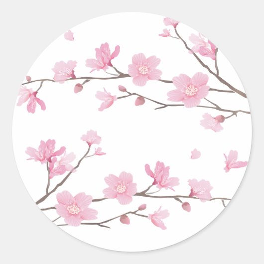 Cherry Blossom - Transparent-Background Ronde Sticker (Voorkant)