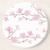 Cherry Blossom - Transparent-Background Zandsteen Onderzetter (Voorkant)